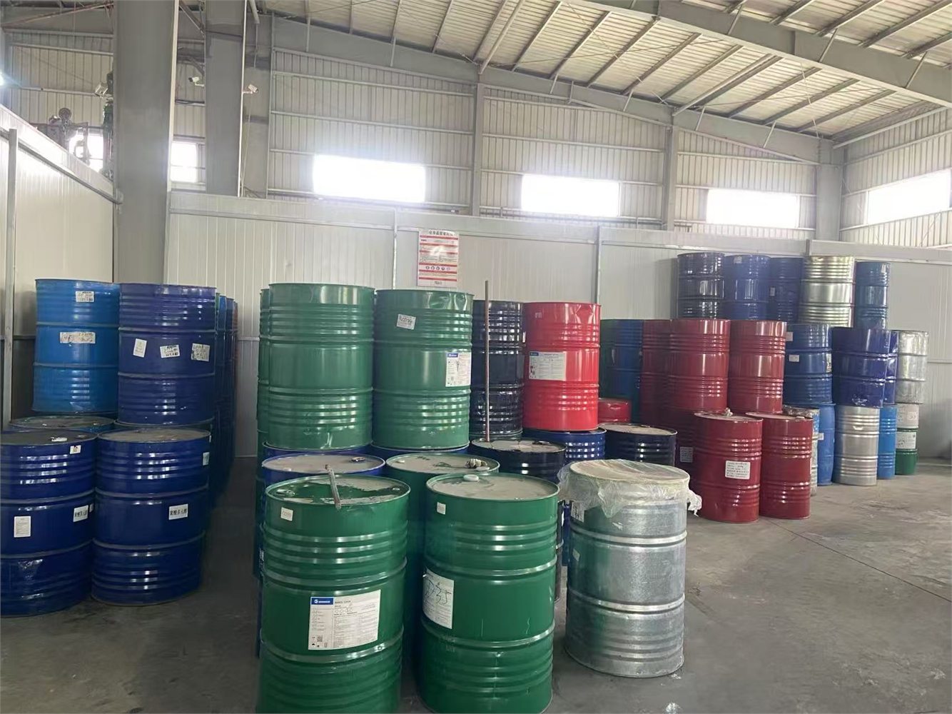 Coating drums stored inside the MPU facility