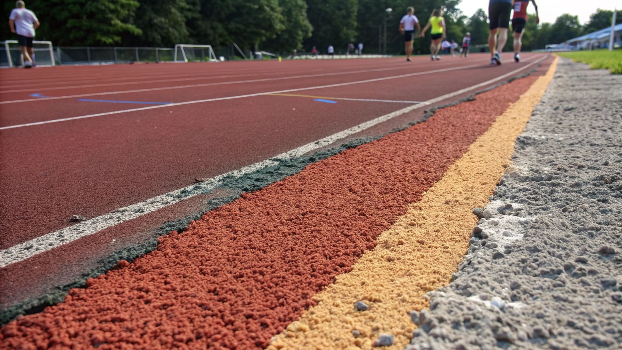 Pile of colored EPDM granules used for running tracks