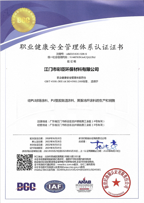 Occupational Health and Safety Management System Certification