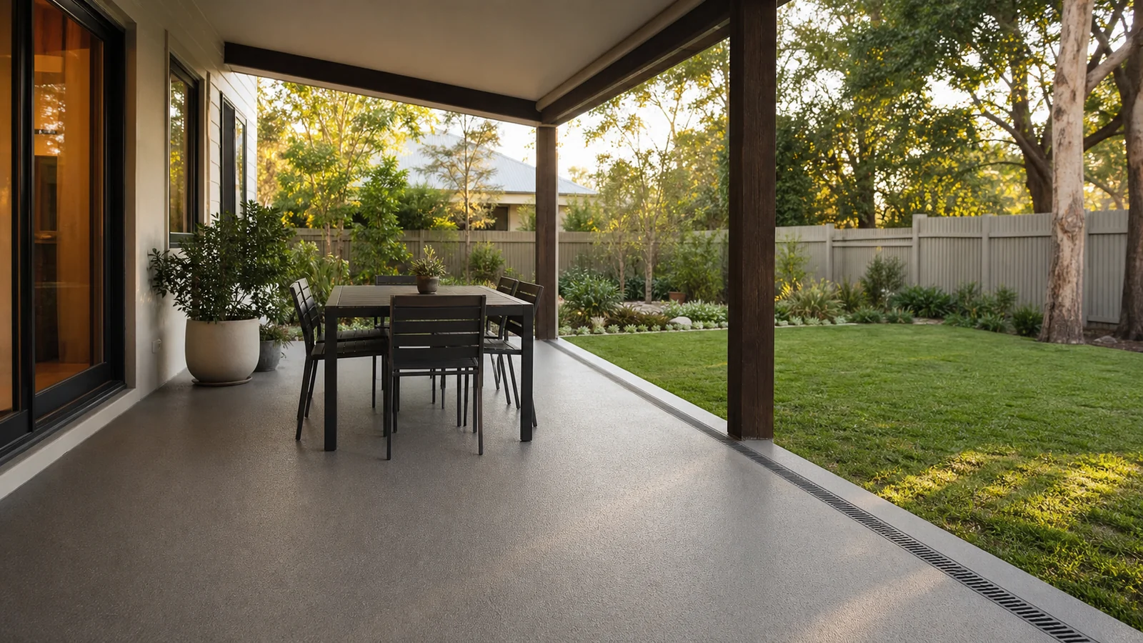 Commercial non-slip coated deck