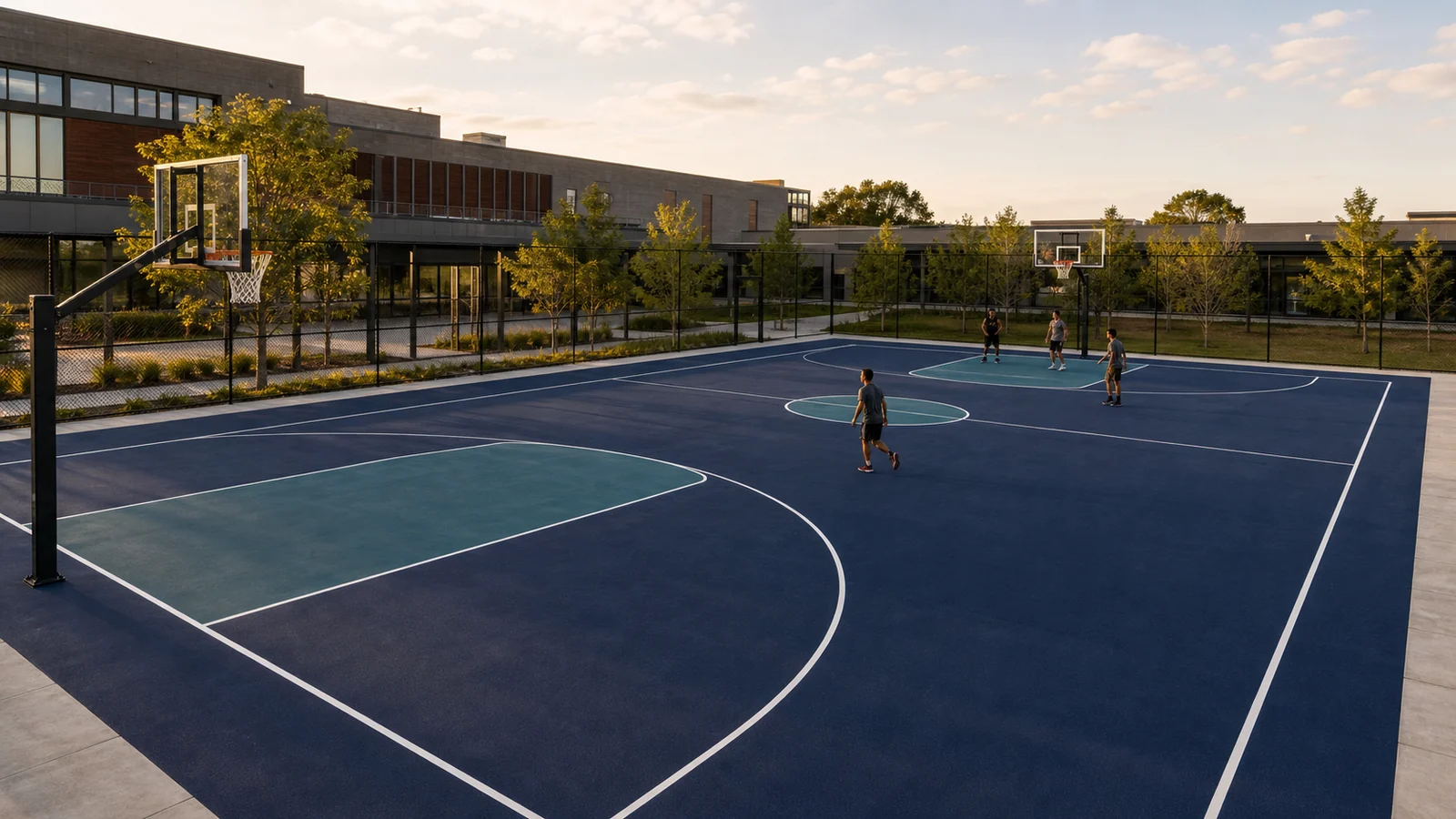 Silicone PU sports court surface